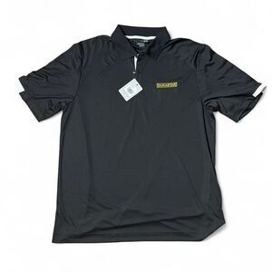 Trimark NWT Black Performance Polo Short Sleeve Embroidered Logo Men L